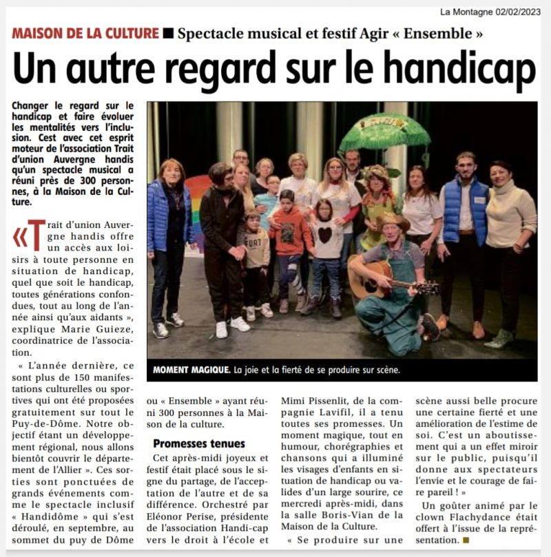 Spectacle musical inclusif à la maison de la Culture à Clermont-Ferrand