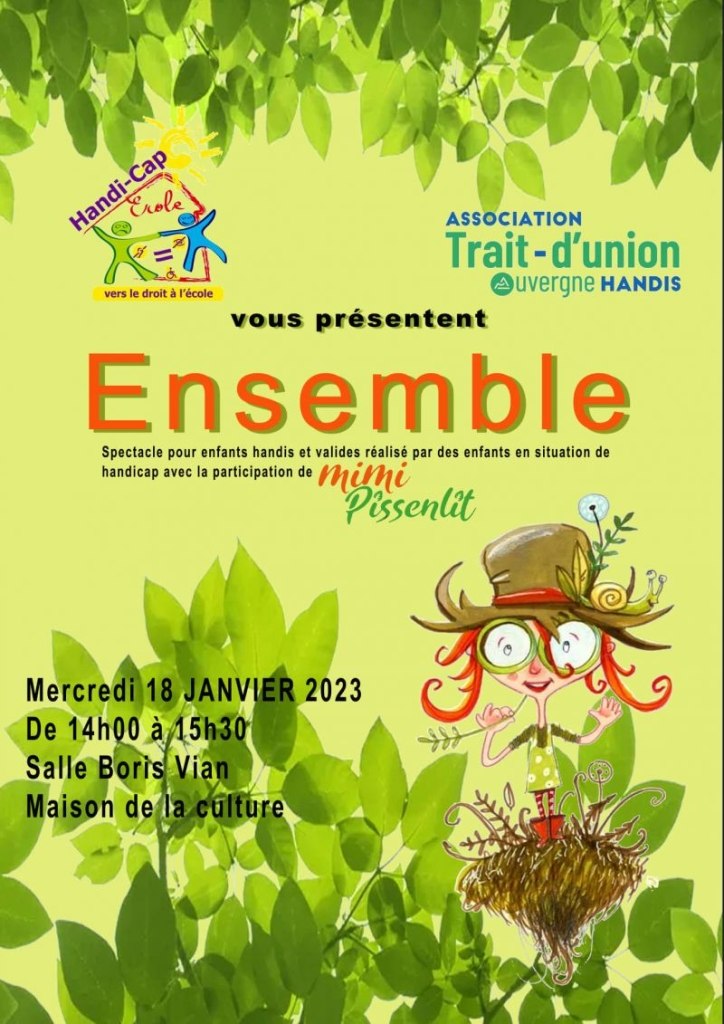 affiche Ensemble spectacle pour enfants en situation de handicap ou non