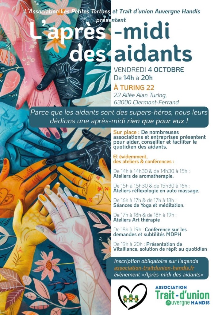 après-midi des aidants 2024 organisée par l'association Trait d'union Auvergne Handis