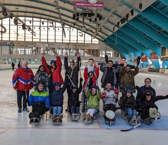 para hockey sur glace photo de groupe