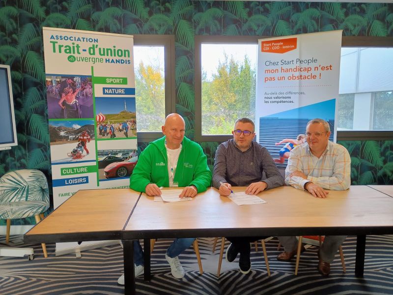 Partenariat entre l'entreprise Start People et l'Association Trait d'union Auvergne Handis