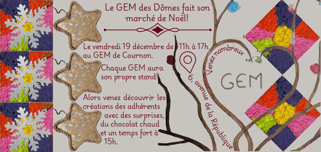 invitation GEM des Dômes Marché de Noël 2025