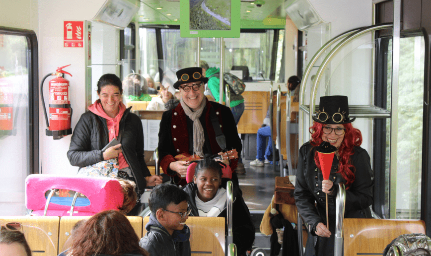 Handidôme début de l'aventure dans le train