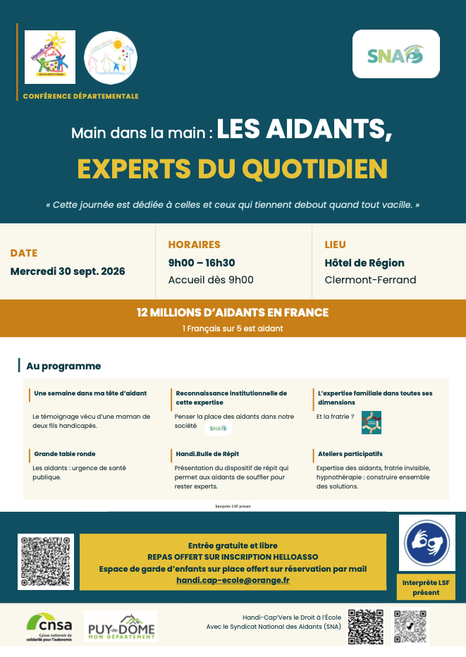 Affiche Main dans la main les aidants experts du quotidien